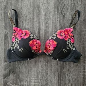 Victoria's Secret Plunge Push Up Floral Bra